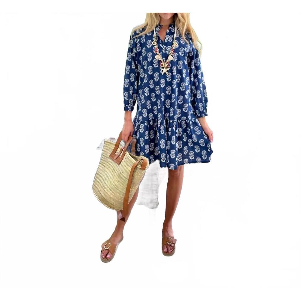 NEW JUST DARVINY megan dress in poppy blue
